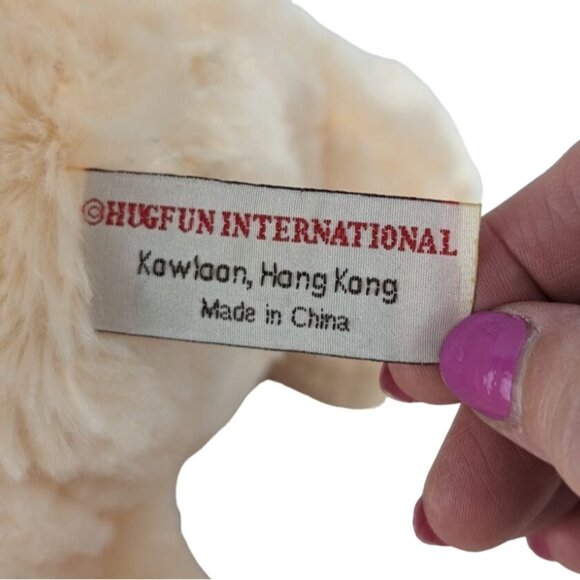 HugFun Puppy Dog Plush 11" Tan & Brown Stuffed Animal Toy Knit Cap Scarf - Picture 6 of 7